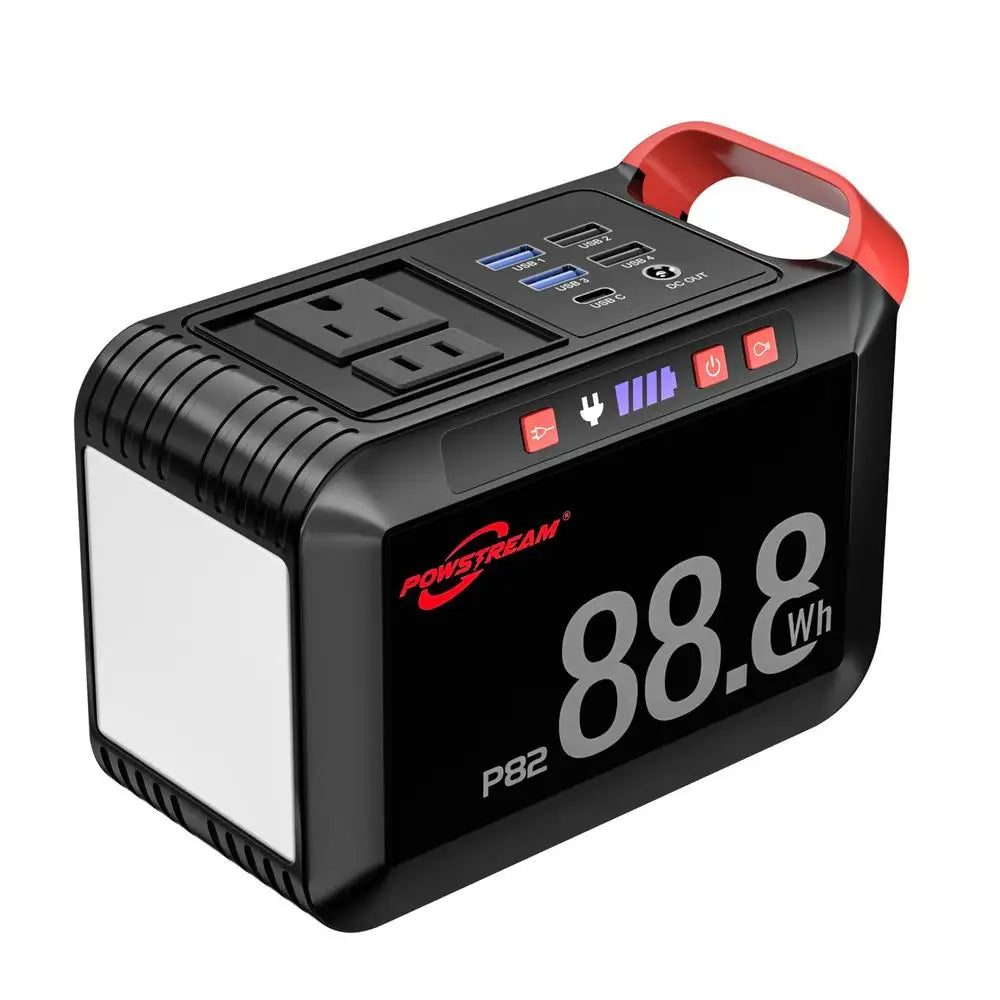 8-Port 88.8Wh Portable Power Station Solar Generator AC Outlet