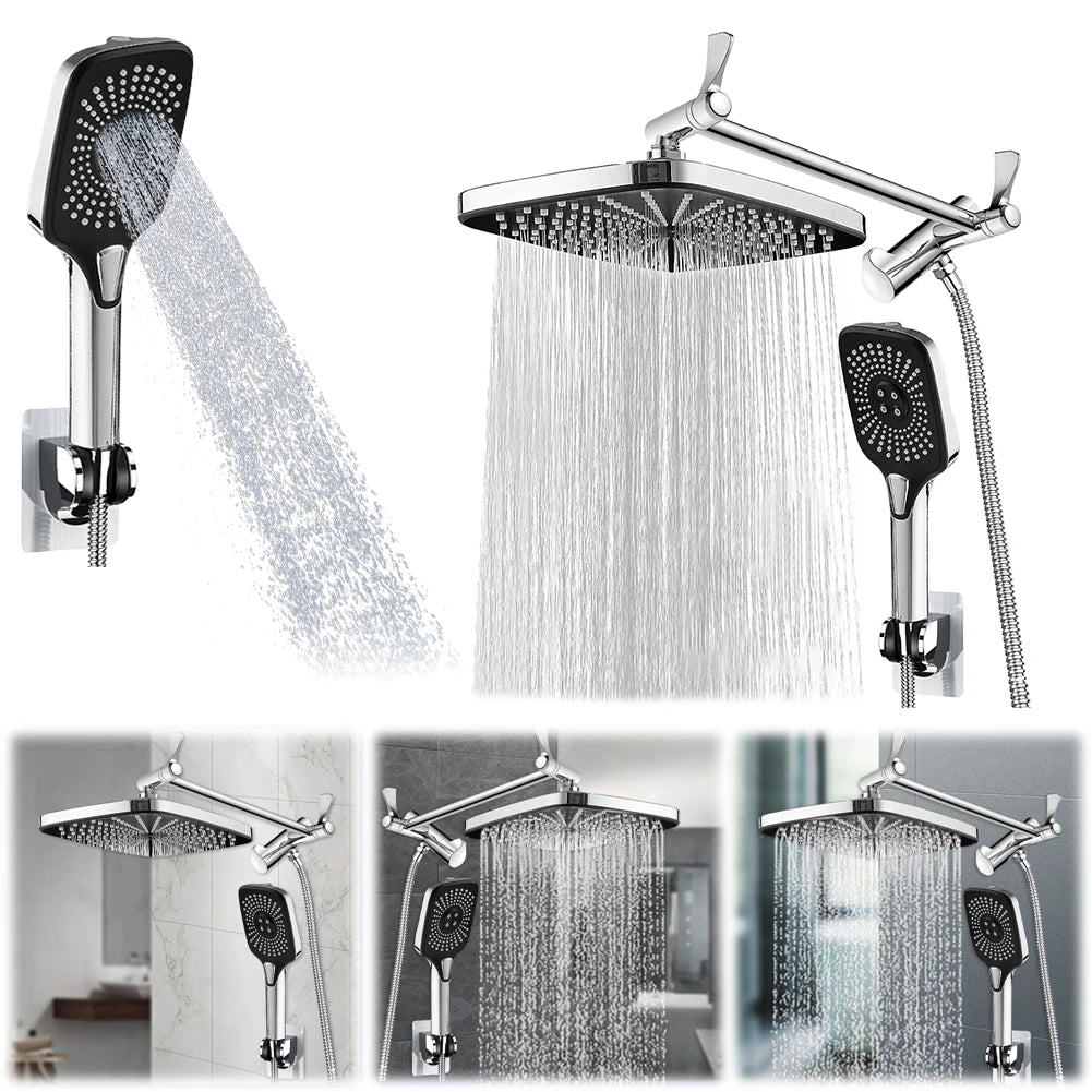 Shower Head Combo with Extension Arm Bathroom Shower Faucet Set Handheld