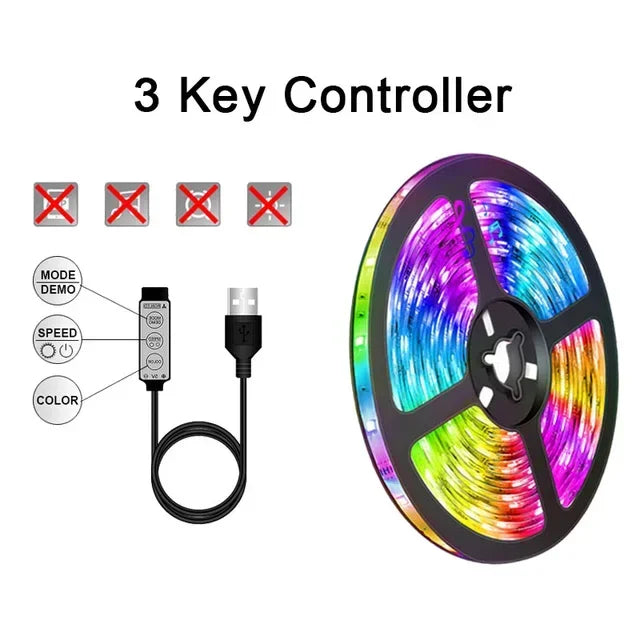 USB LED Strip Lights APP Control Color Changing 5050 RGB Led Light Flexible