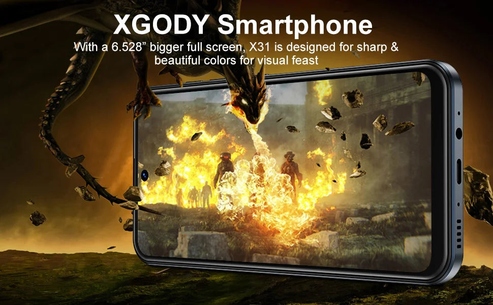XGODY X31 New,Cell phone,6.5 inch,3GB RAM,64GB ROM,Smartphone Android,