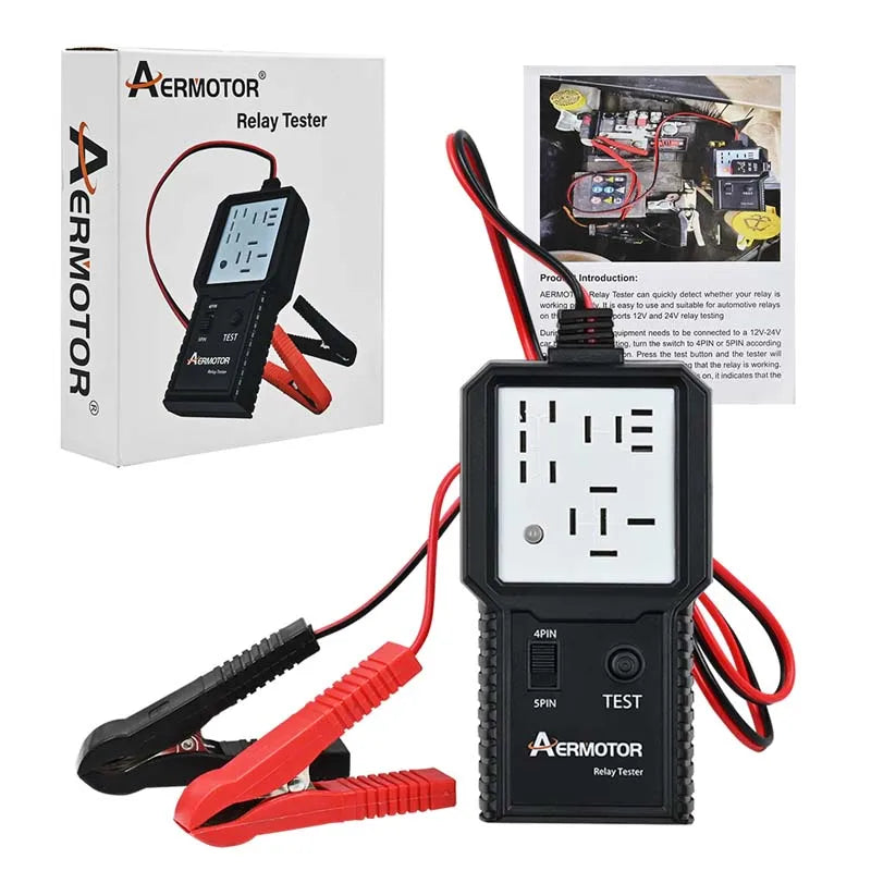 Aermotor 12-24V Car Relay Tester Electronic Automotive Relay Detector Auto Battery