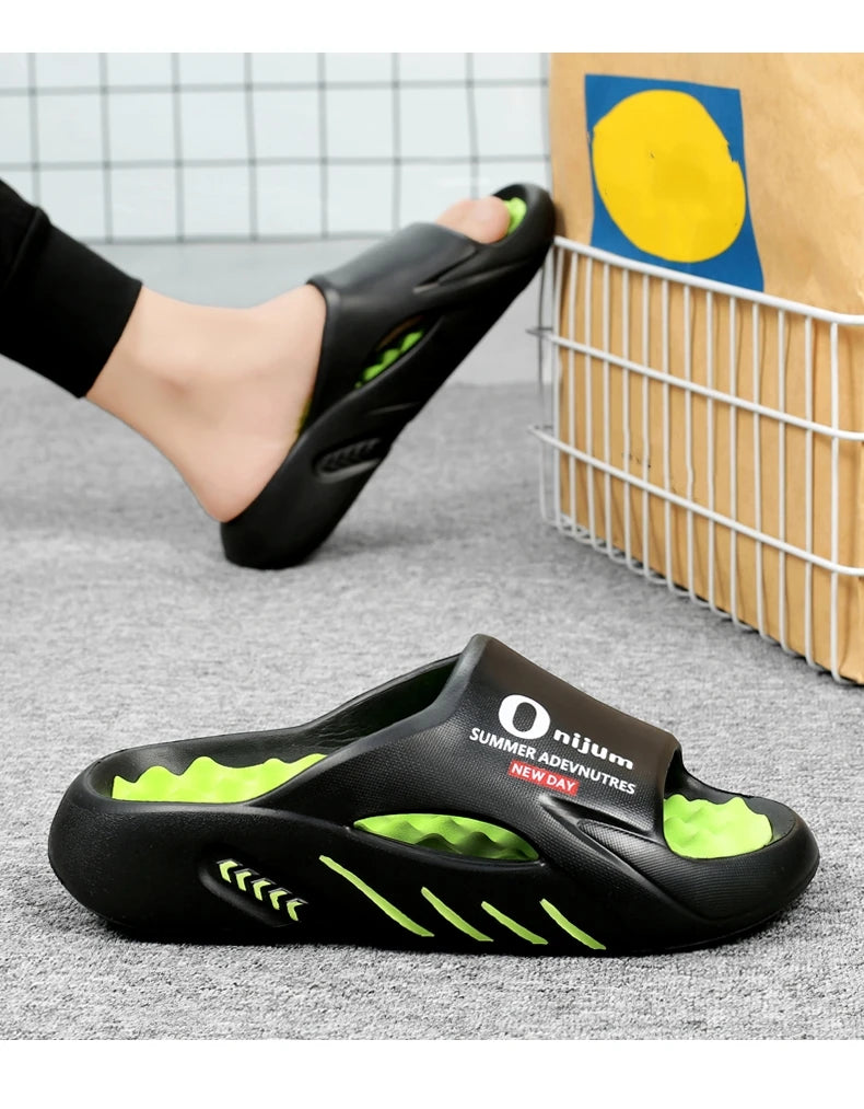 Men Massage Slippers Slides Indoor Outdoor Sandals Beach Casual