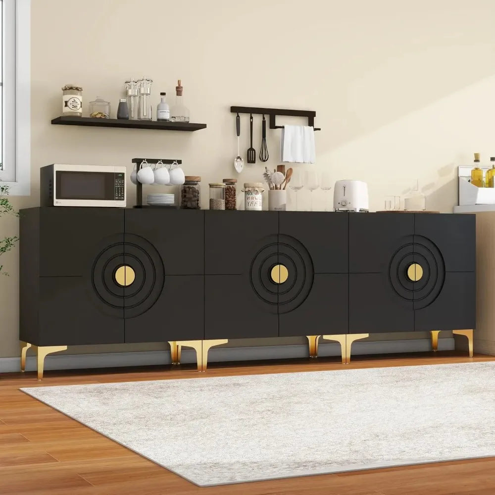 Fluted Sideboards and Small Buffets with Storage, Accent Cabinet with Doors, Modern Buffet Living Room