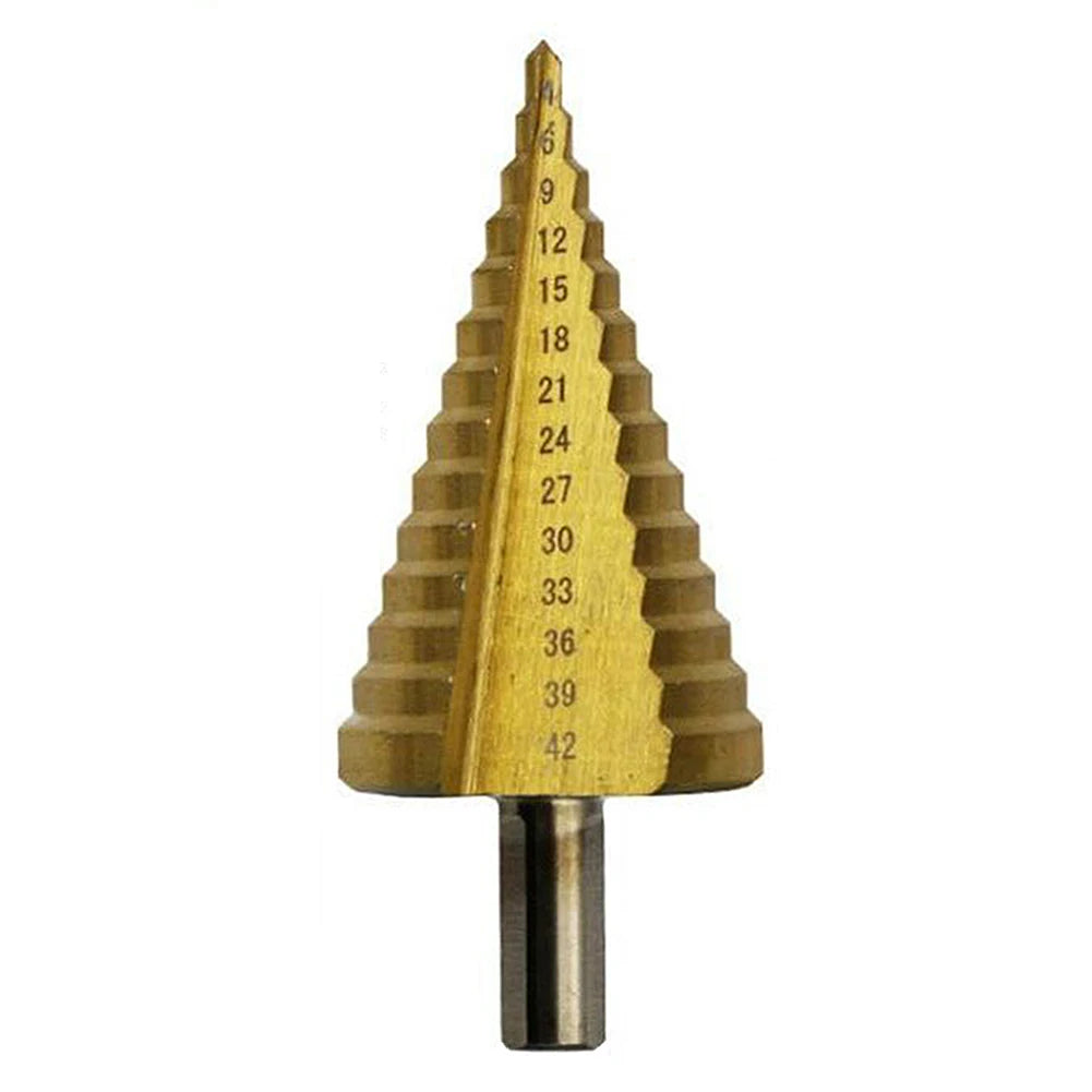 1Pcs 4-42 Mm Titanium Coated Step Drill Bit HSS Wood Metal High Speed