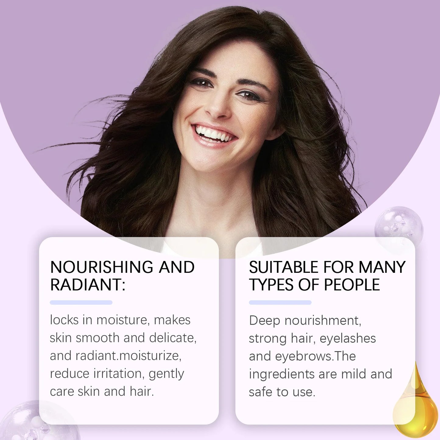 Black Castor Oil Essential Oil Makes Hair Smooth and Shiny. Multi-effect Care Essential