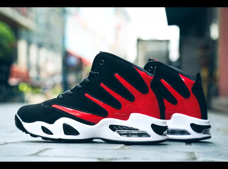 Brand High Top Man Basketball Shoes Man Retro Breathable Leather