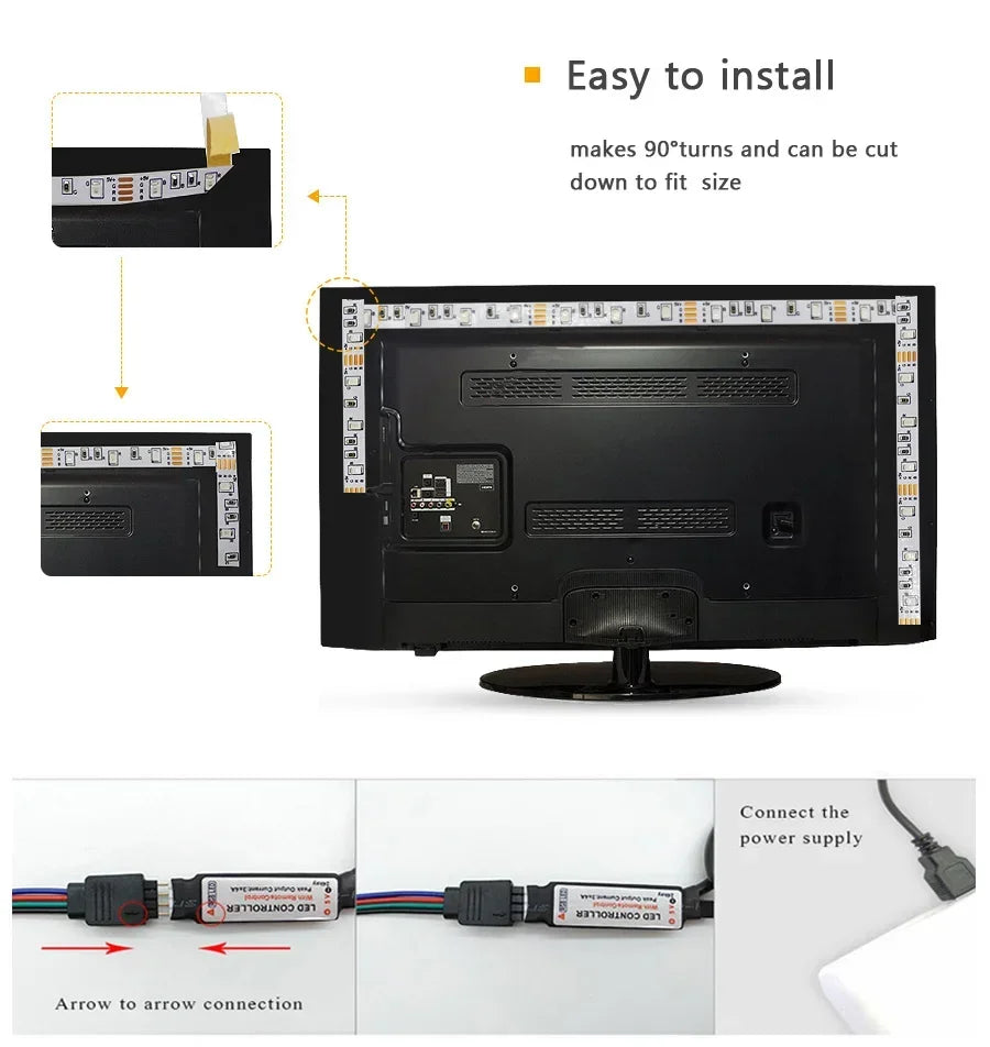 USB LED Strip Lights APP Control Color Changing 5050 RGB Led Light Flexible