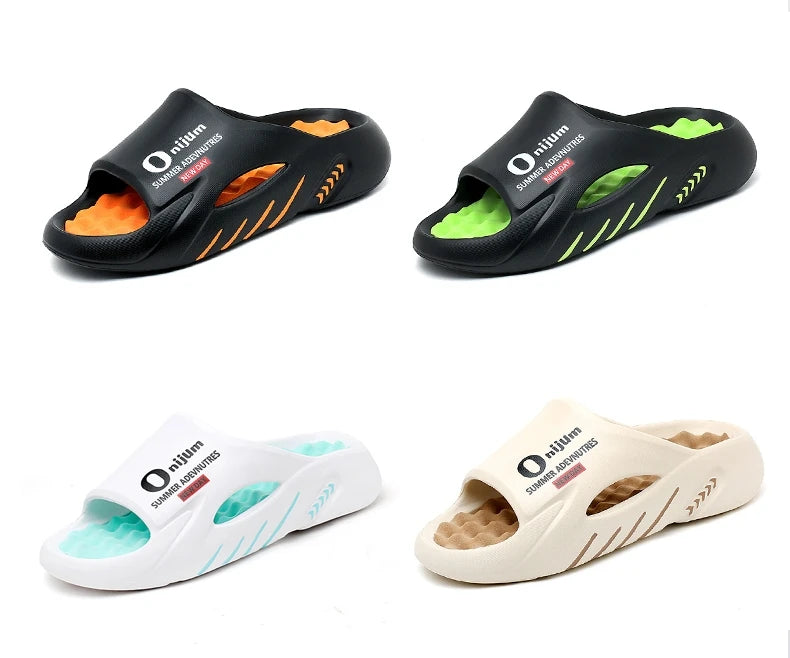 Men Massage Slippers Slides Indoor Outdoor Sandals Beach Casual