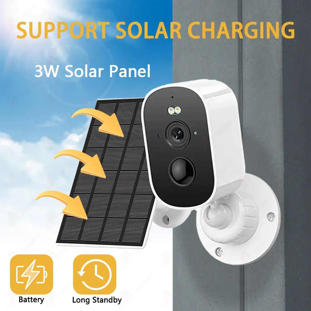 5MP Solar WiFi Camera Battery Power Wireless waterproof Outdoor Security