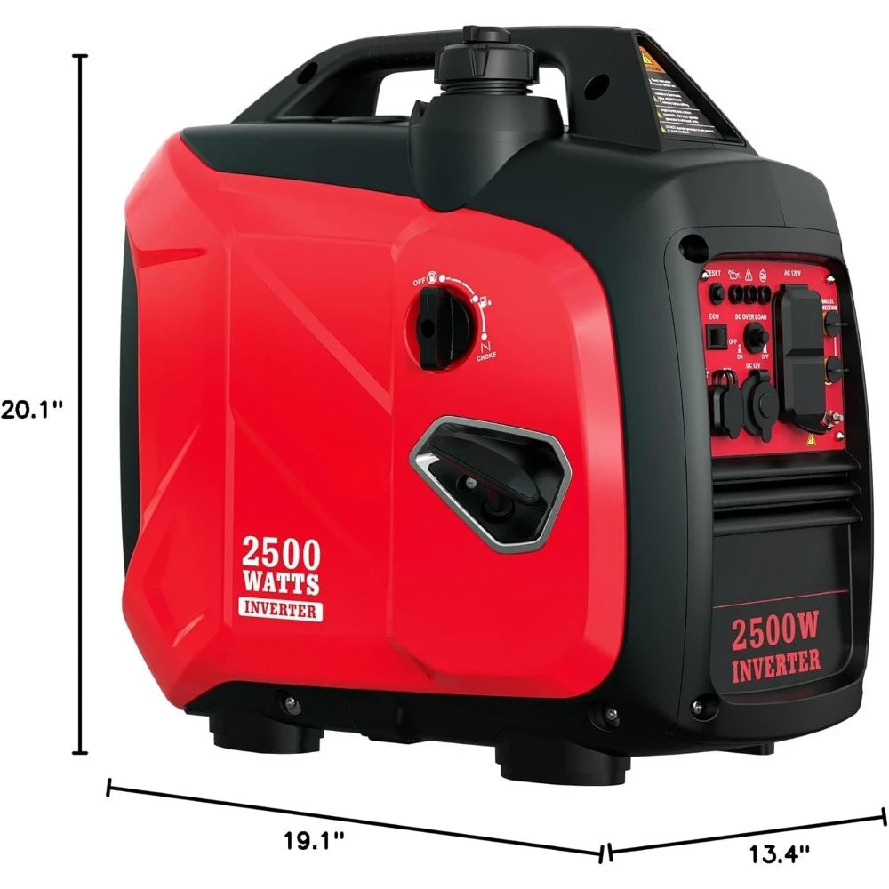 2500-Watt Gas Powered Portable Inverter Generator, Super Quiet for Camping