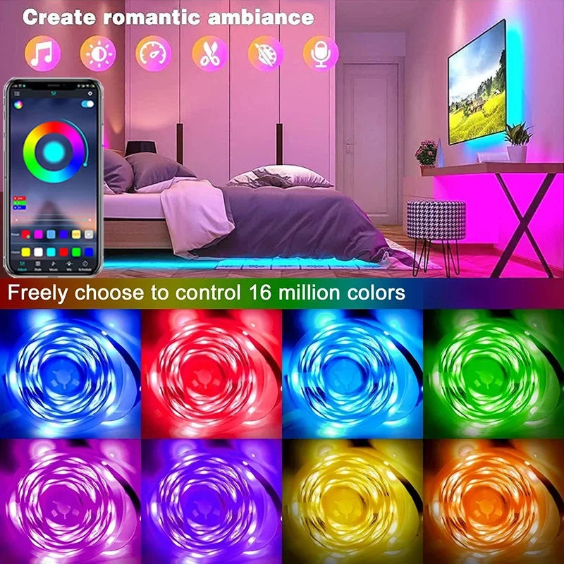 USB LED Strip Lights APP Control Color Changing 5050 RGB Led Light Flexible