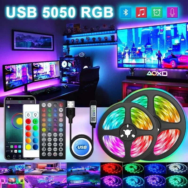 USB LED Strip Lights APP Control Color Changing 5050 RGB Led Light Flexible