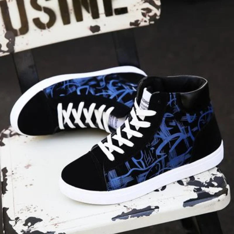 High Top Canvas Shoes for Men Fashion Platform Sneakers Spring Winter Male