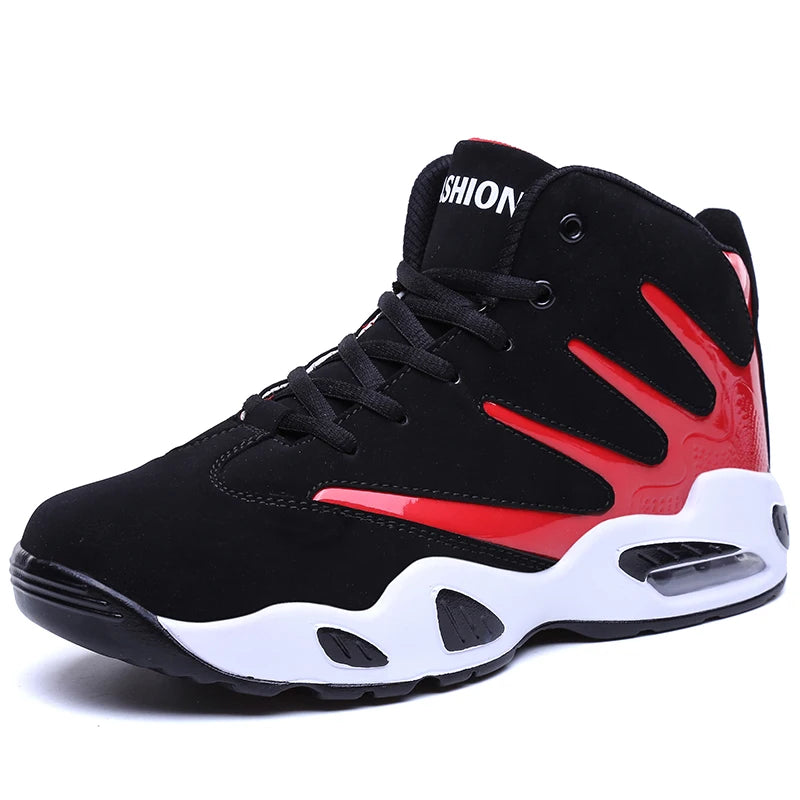 Brand High Top Man Basketball Shoes Man Retro Breathable Leather