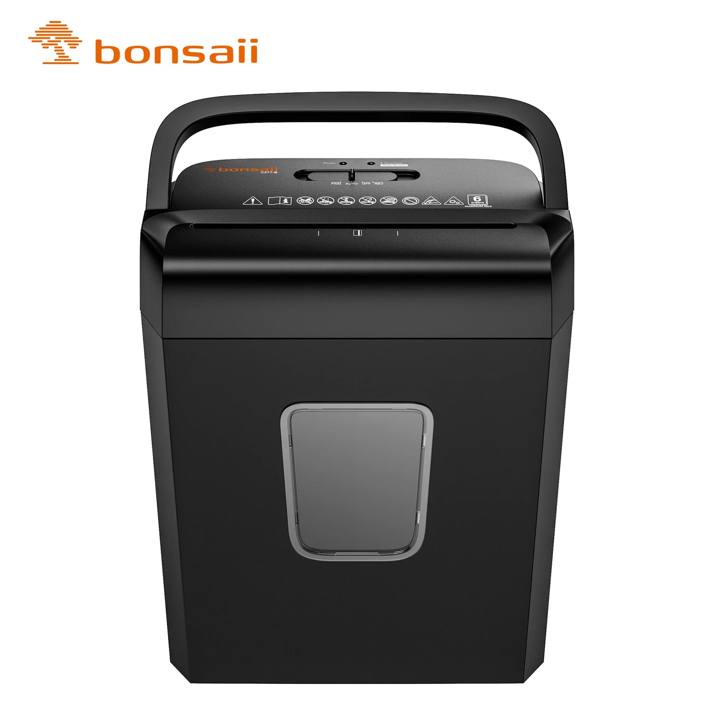Bonsaii 6-Sheet Cross Cut Paper Shredder for Home Office Use Shredder with Handle