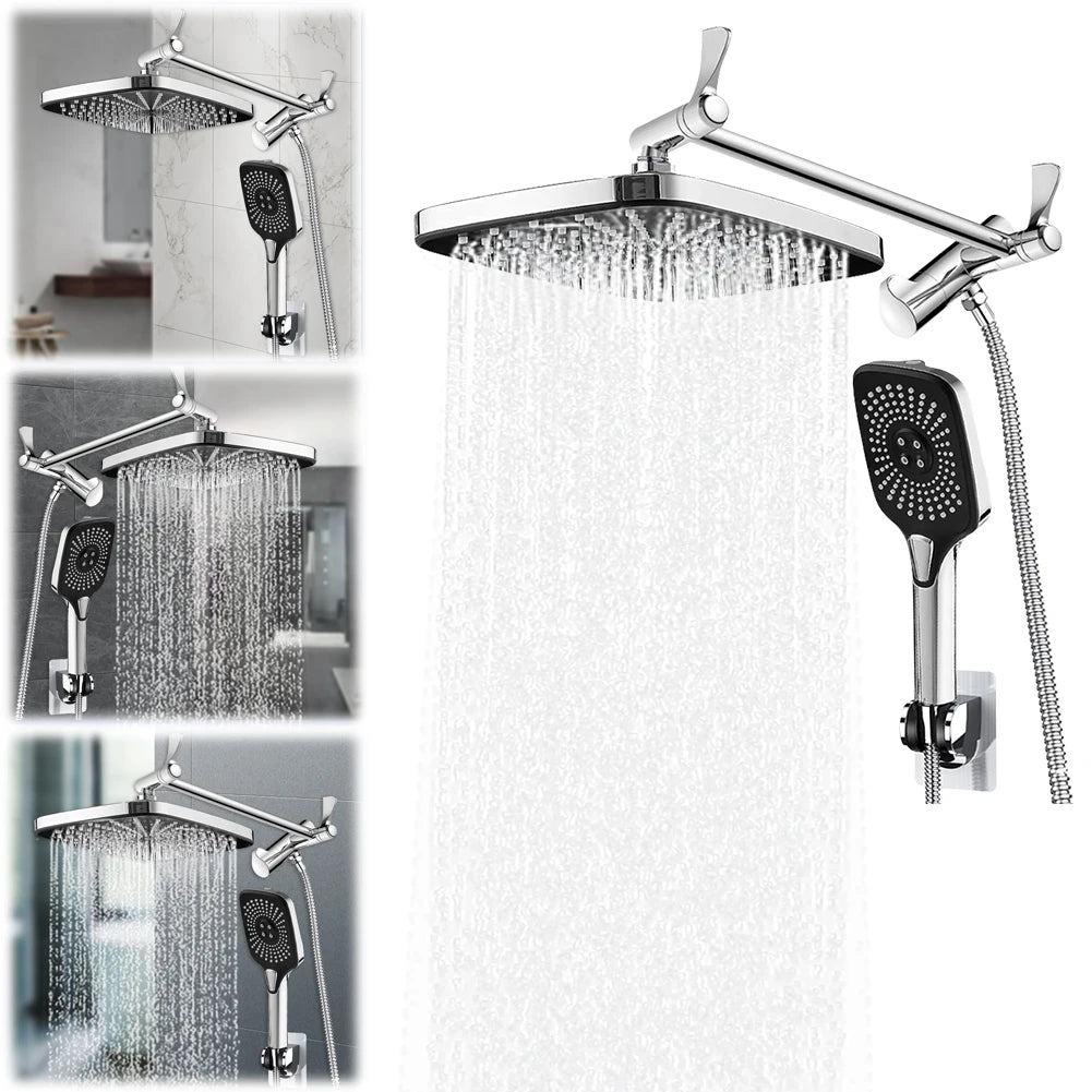Shower Head Combo with Extension Arm Bathroom Shower Faucet Set Handheld