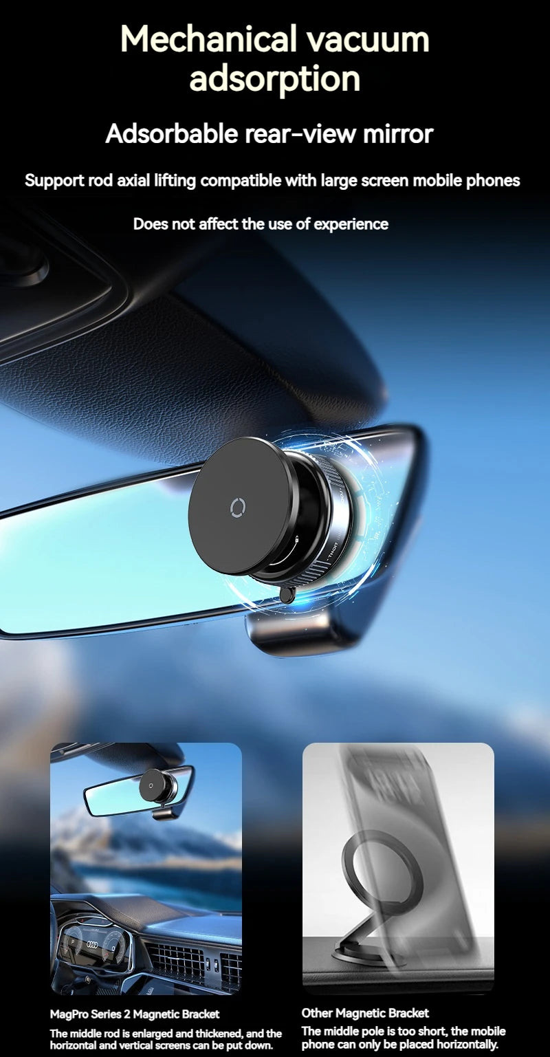 Vacuum Magnetic Car Phone Holder, Universal Suction Cup, Mirror Gym Bath Shower