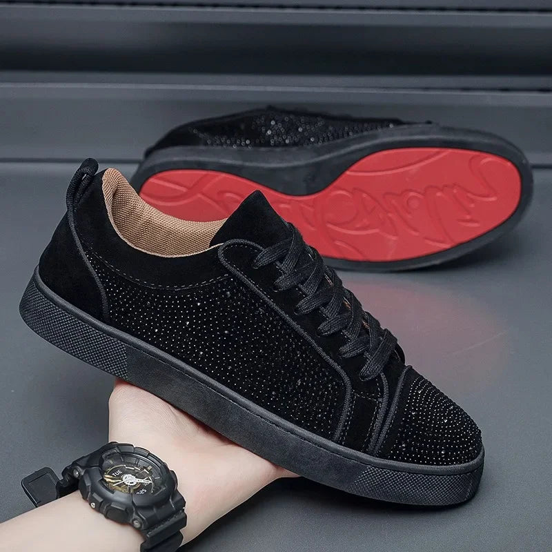 Sneakers Casual Men Designer Rivet Punk Board Shoes Fashion Leather Canvas Breathable