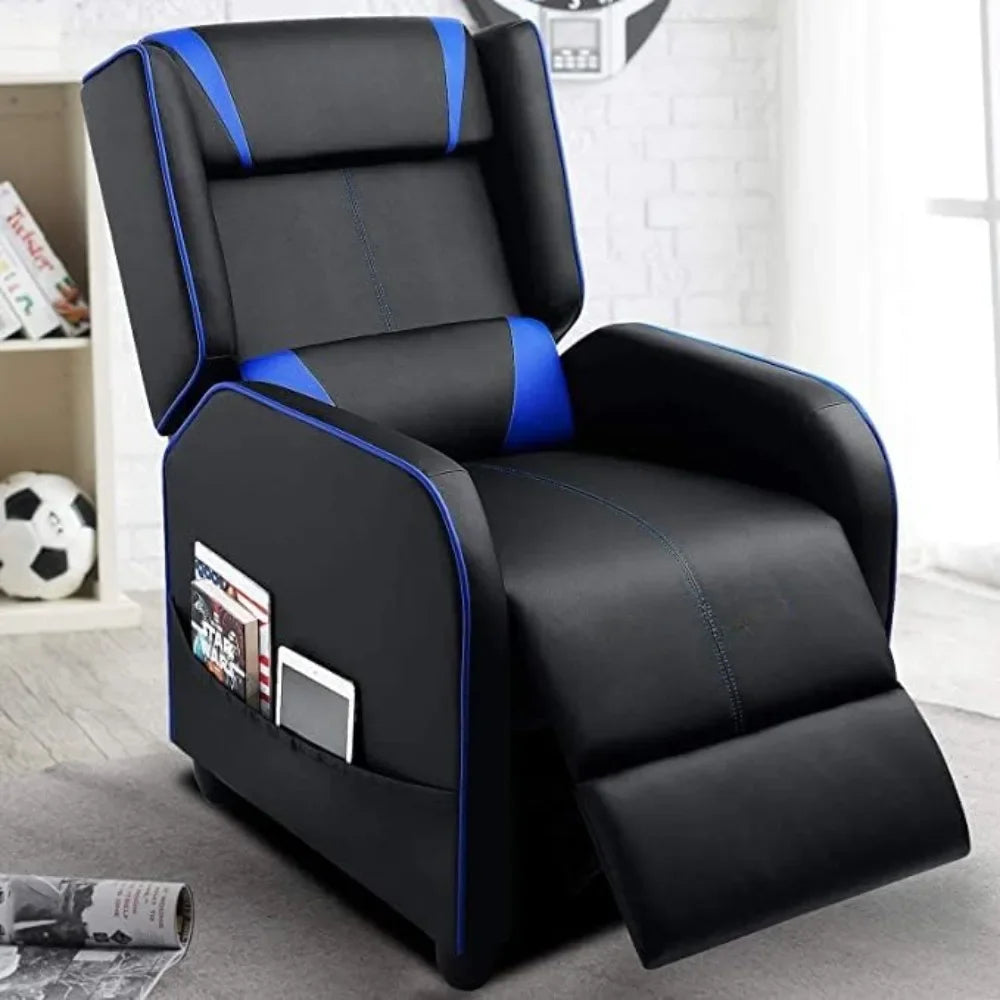 Gaming Recliner Chair Racing Style Single PU Leather Sofa Modern Living Room Recliner