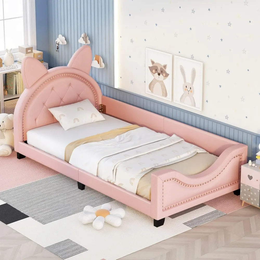 Bed Frame, with House-Shaped Headboard for Boys Girls Kids Toddle, Children Beds
