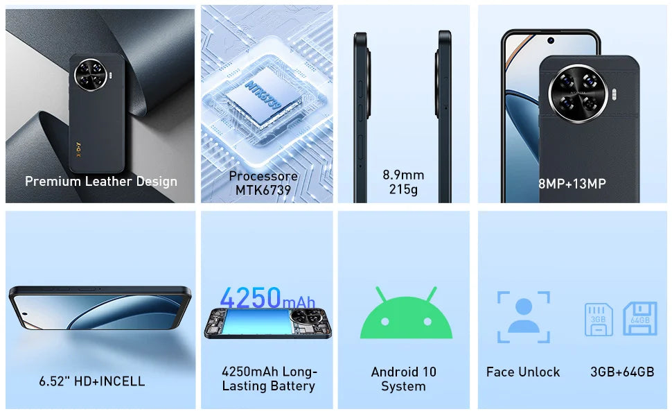 XGODY X31 New,Cell phone,6.5 inch,3GB RAM,64GB ROM,Smartphone Android,