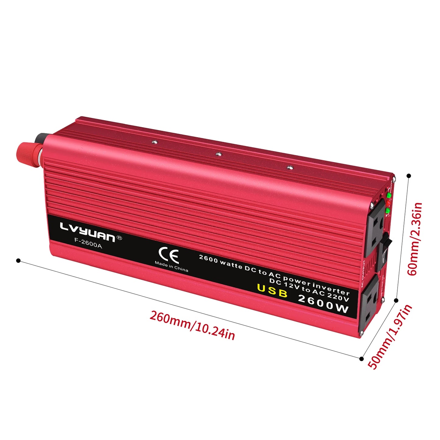 DC12V to AC110V Inverter Power 1500W/2000W/2600W Portable Car Inverter