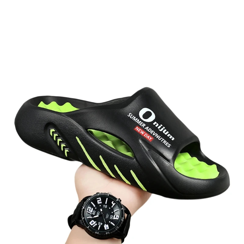 Men Massage Slippers Slides Indoor Outdoor Sandals Beach Casual