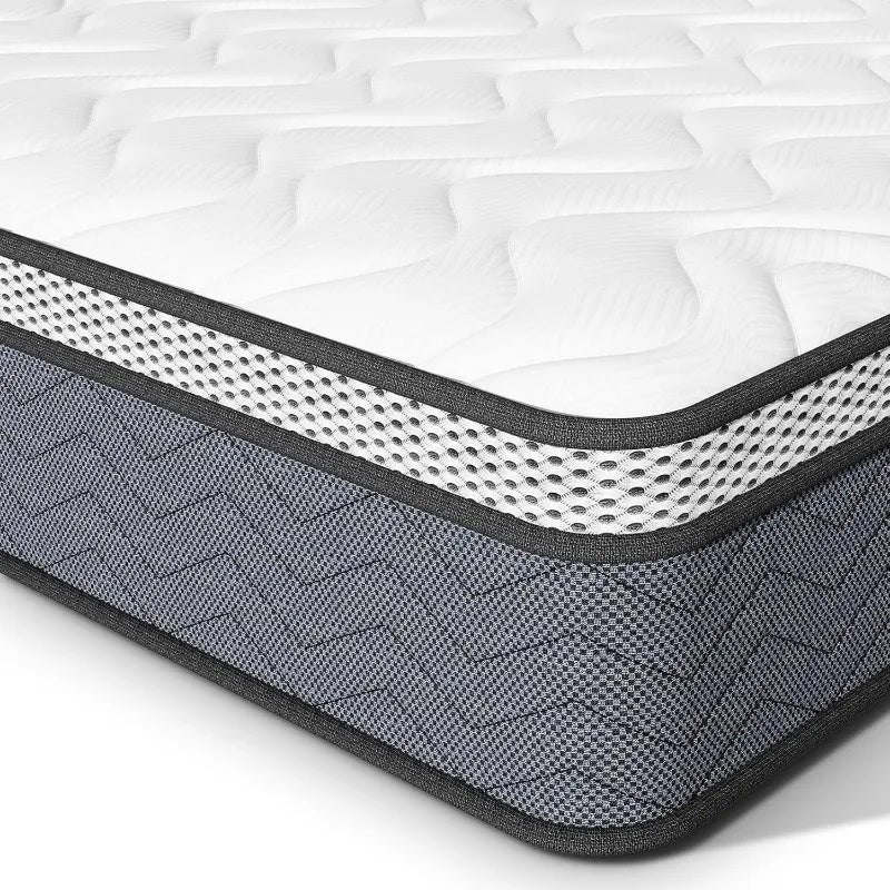 12 Inch Plush Mattress Foam Spring Mattress, Full Size Mattress Bed in a Box with Pressure