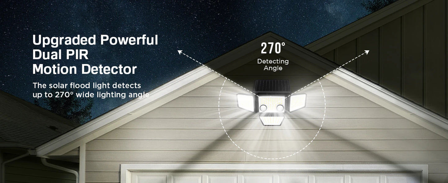 Solar Outdoor Lights - 3000LM 188 LED Motion Sensor Lights Solar