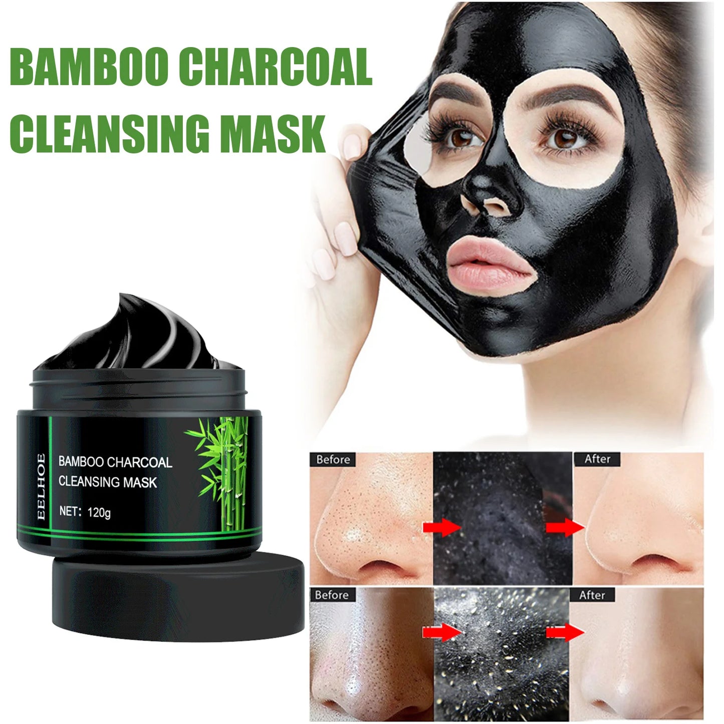 EELHOE Blackhead Remover Face Mask Oil-Control Nose Black Dots Peel off