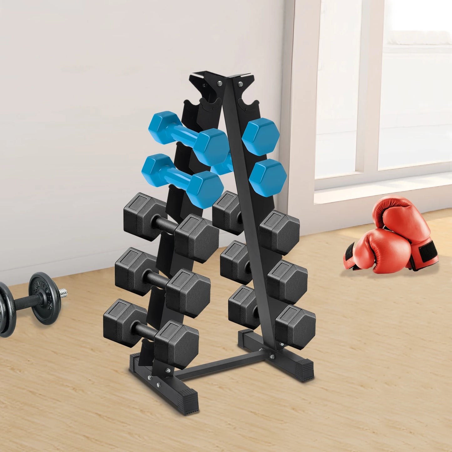 3-Tier Capacity 660 lbs Dumbbell Storage Rack Stand Multi-layer Hand-Held Dumbbell