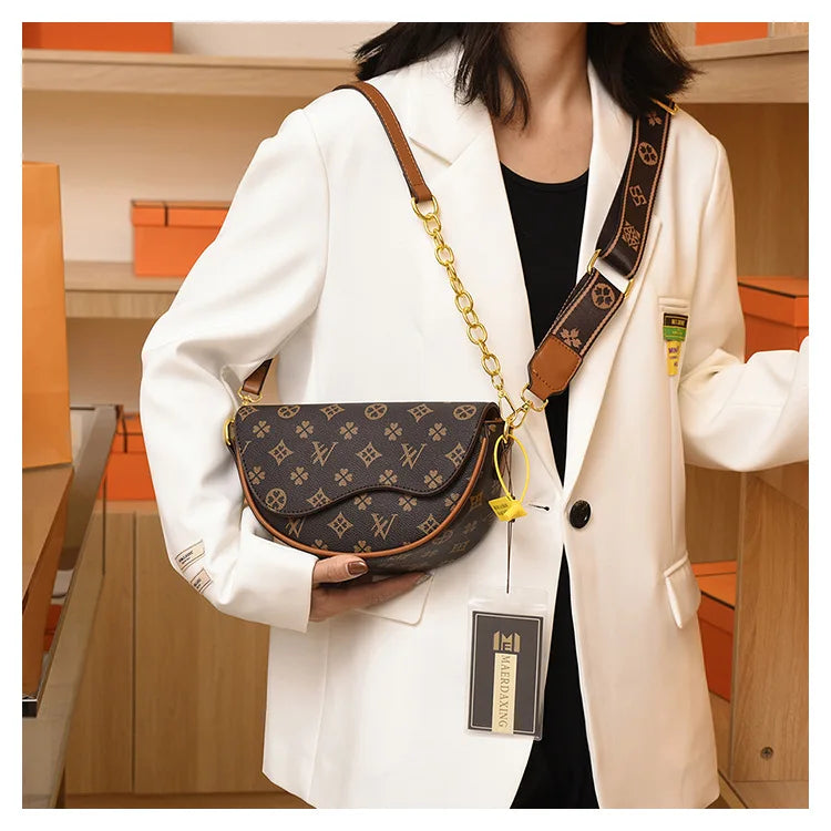 Fashion Women'S Saddle Bag Elegant Ladies Top Handbag Large Capacity