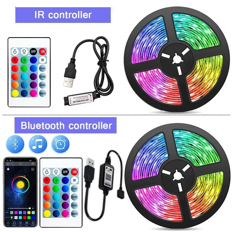 USB LED Strip Lights APP Control Color Changing 5050 RGB Led Light Flexible