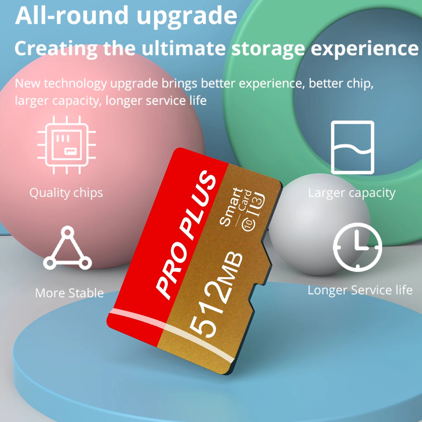 3PCS Memory Card 512MB 256MB 128MB 64MB With Adapter High Speed