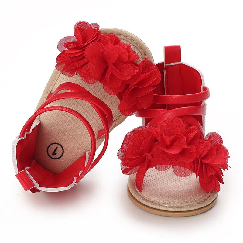 Summer Cool Baby Girl Sandals Fashion Newborn Sandal Idyllic Flower Soft Anti-slip