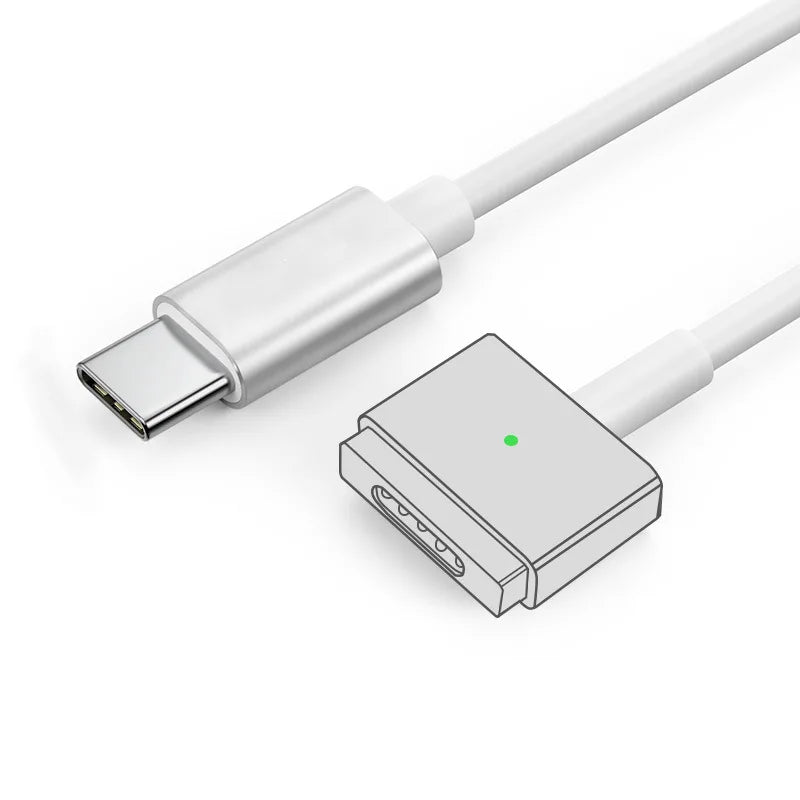 PD Fast Charging Cable For MacBook Air/Pro Series Type-C to Magsafe 2 T-Head Power Cord Magnetic