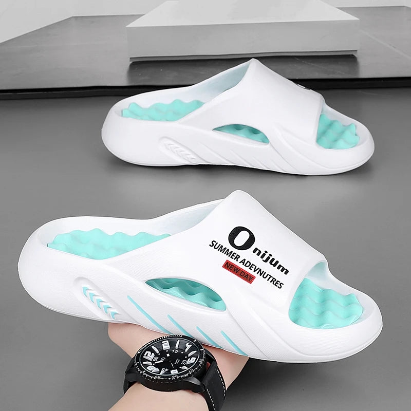 Men Massage Slippers Slides Indoor Outdoor Sandals Beach Casual
