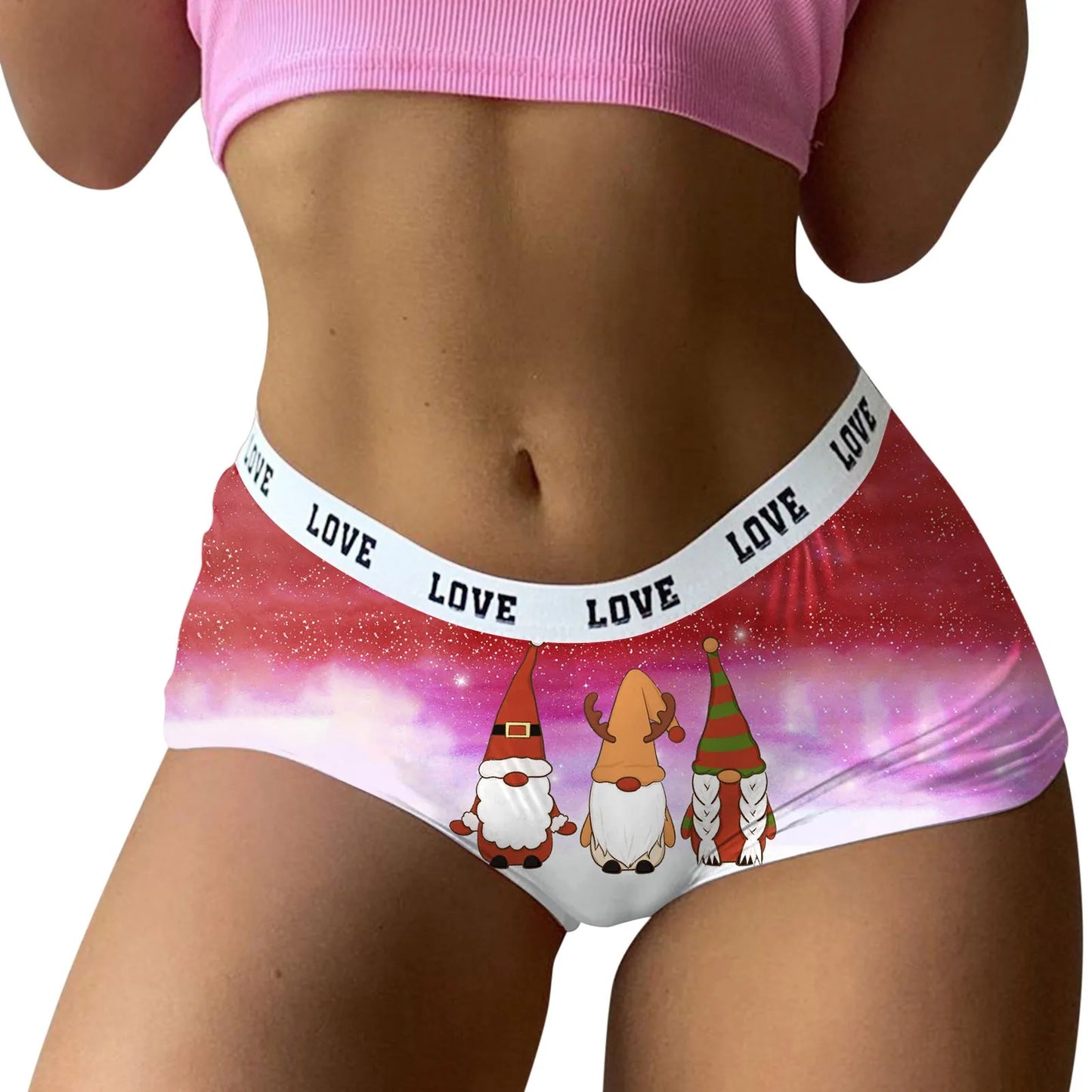 Women'S Underwear Plus Size Cheeky Womens Christmas Print Shorts Funny Boxer Brief Underwear Ropa Interior Sexy Mujer 2024