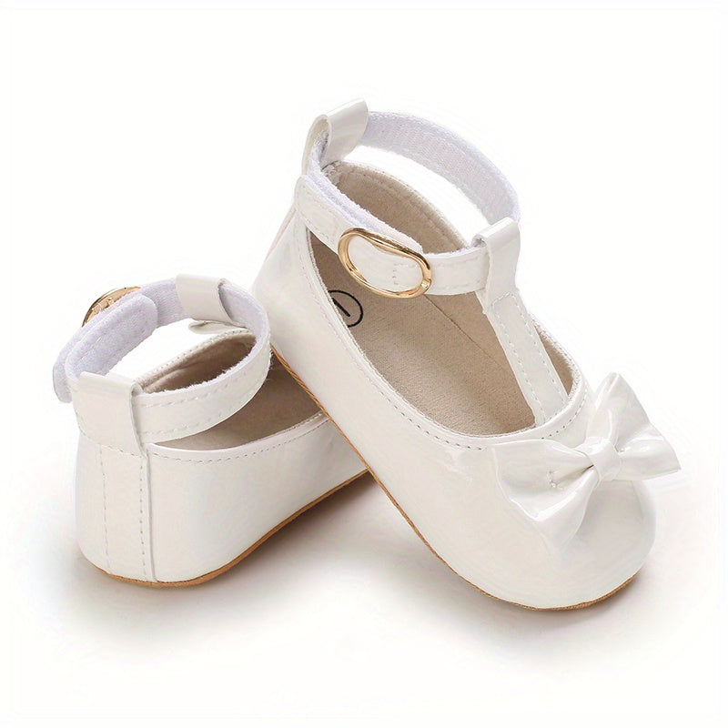 Baby Girls' Prewalker Mary Jane Flats - Soft Leather, Bow Decor, Comfortable Walking