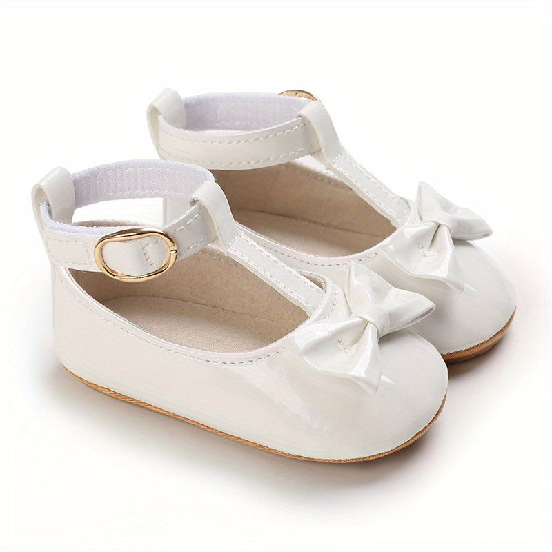 Baby Girls' Prewalker Mary Jane Flats - Soft Leather, Bow Decor, Comfortable Walking