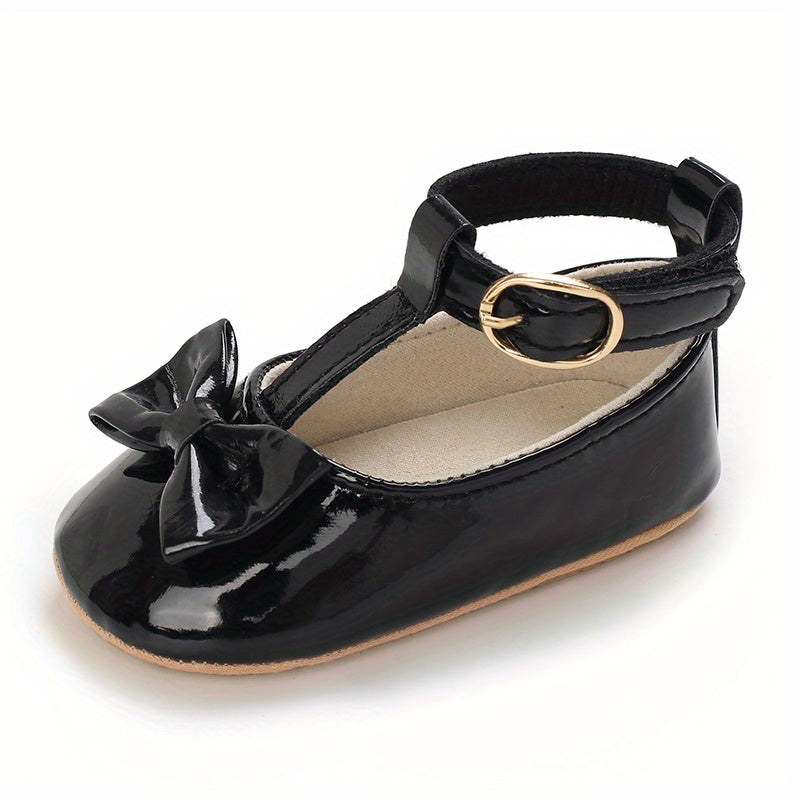 Baby Girls' Prewalker Mary Jane Flats - Soft Leather, Bow Decor, Comfortable Walking