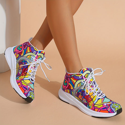 [Reflective Sports Shoes] Reflective Lace Up Women's Hand Painted