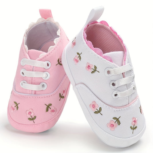 Infant Baby Girls Canvas Shoes, Soft-soled Anti-slip Booties