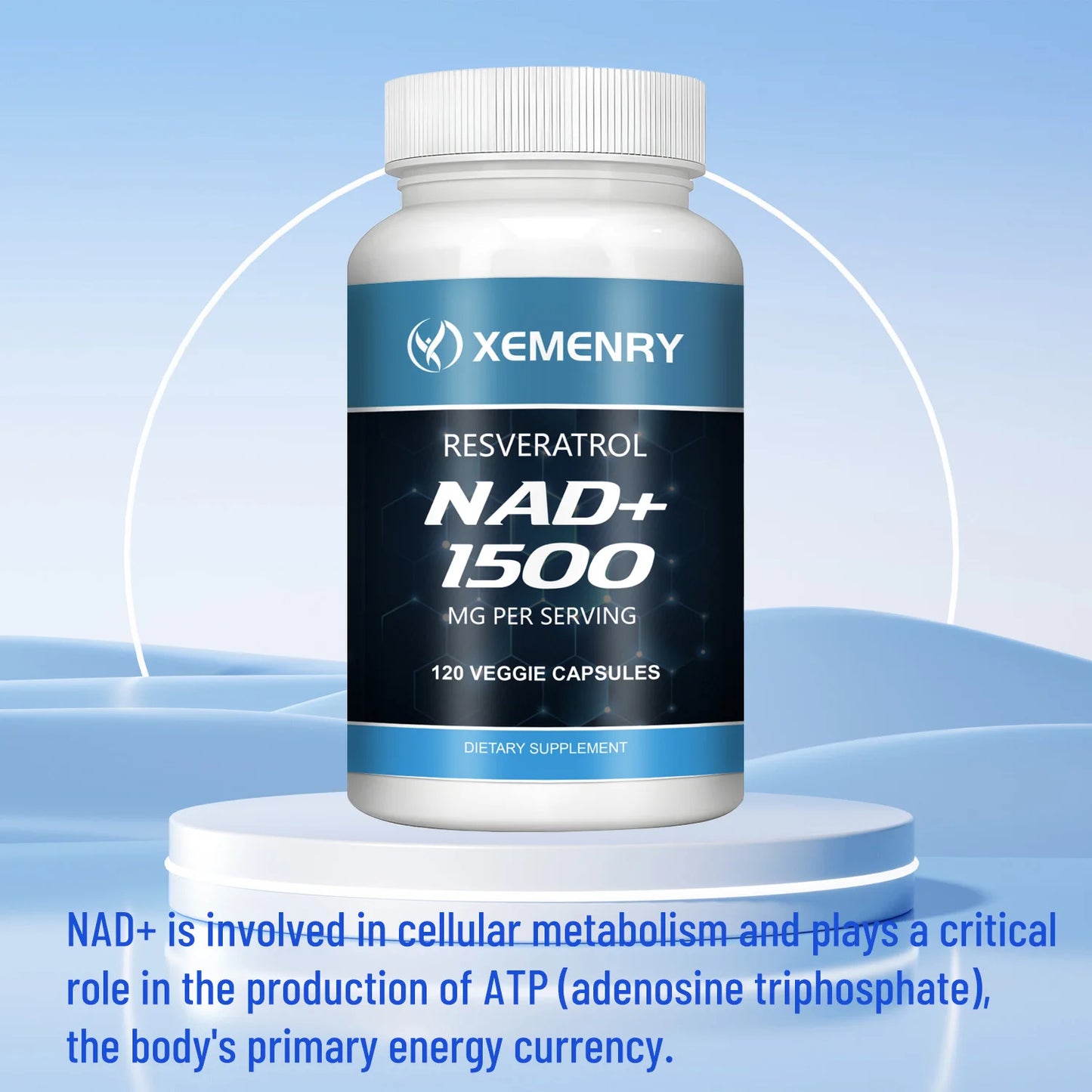 NAD+Supplements - with Resveratrol - Natural Energy Supplement, Support Cell Health