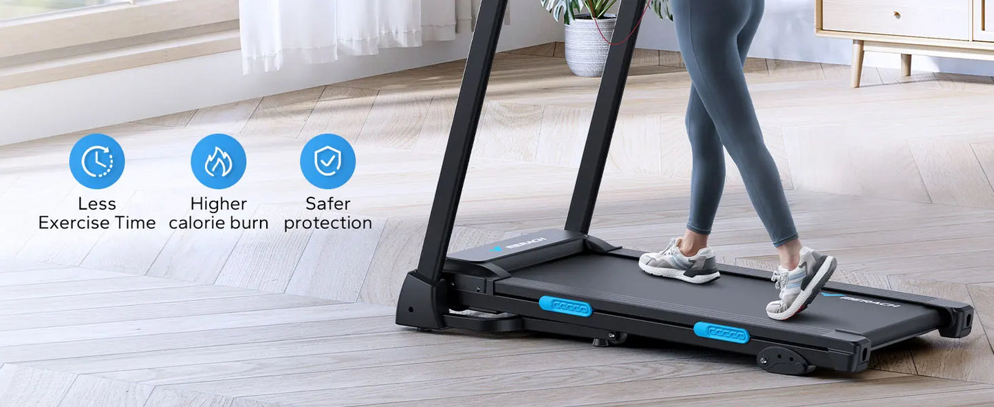 MERACH Foldable Treadmill with Incline Quiet Treadmills Double Deck Technology