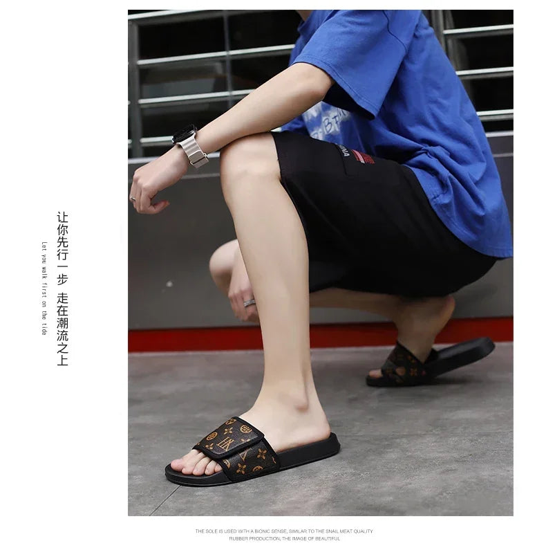 Men's Genuine Leather Sandals Comfortable Man Sandal House Slippers