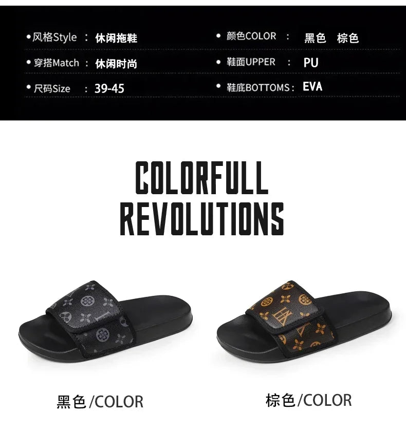 Men's Genuine Leather Sandals Comfortable Man Sandal House Slippers