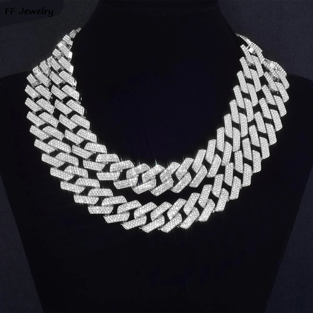 20mm Iced Out CZ Stone Men jewelry Hip Hop Micro Pave Cuban Link Chain High Quality