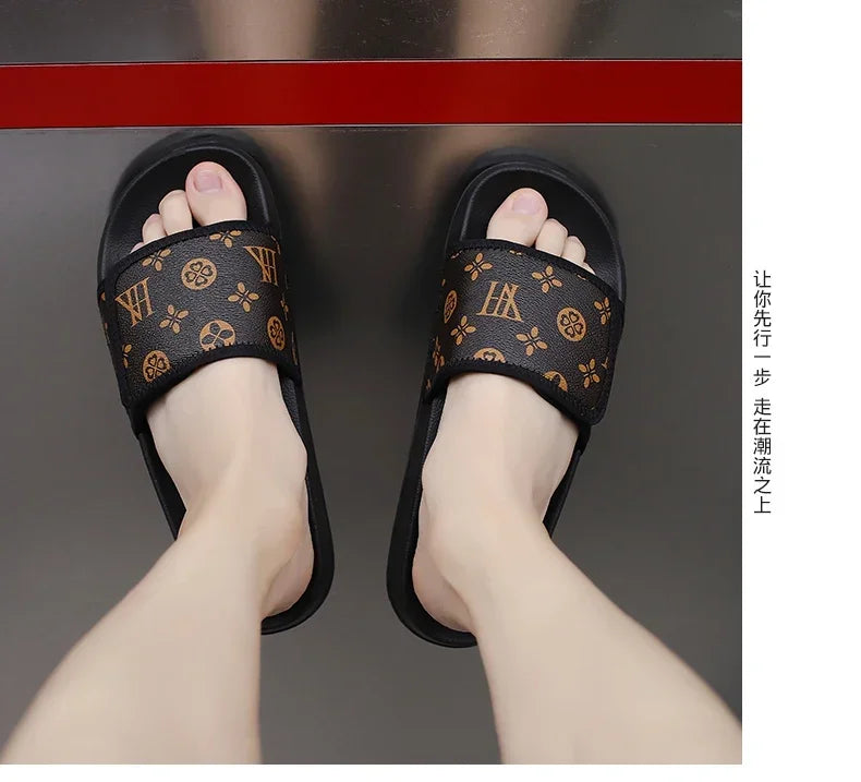 Men's Genuine Leather Sandals Comfortable Man Sandal House Slippers