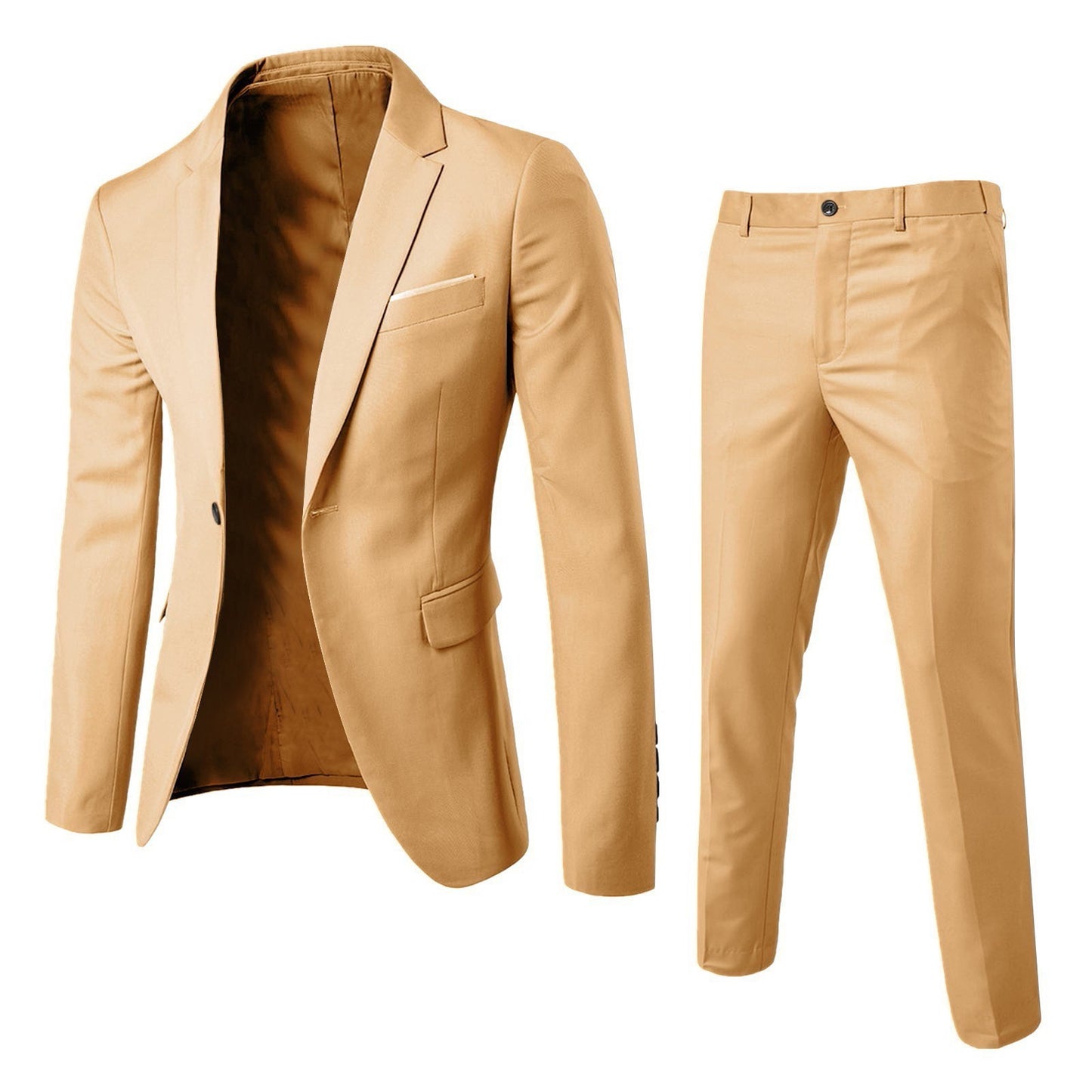 Fashion Slim Waist 2 Pieces Set Wedding Suits For Men Slim Suit Jacket Pant Vest Suit